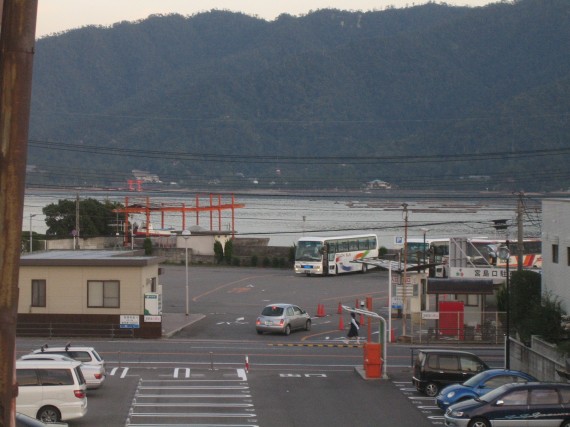 Vue de notre chambre à Miyajima guchi